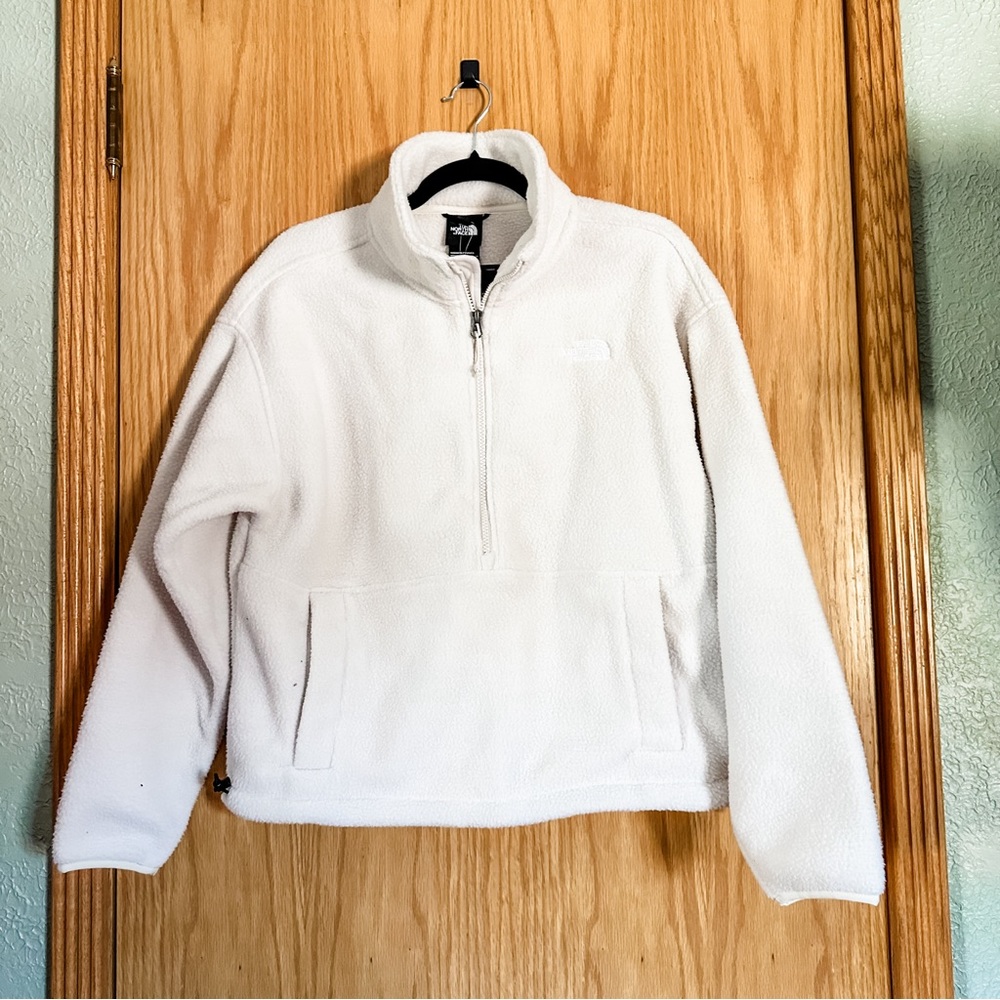 NWT [the north face] off white pullover 1/2 zip fleece